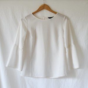 Banana Republic Off-White Balloon Sleeve Blouse